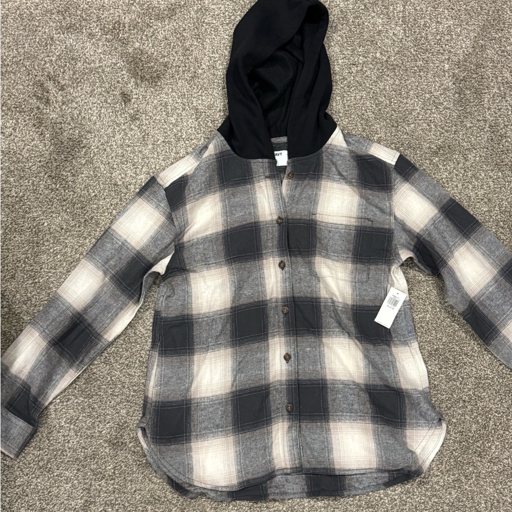 Girls Old Navy Black and Gray Hooded Sweatshirt